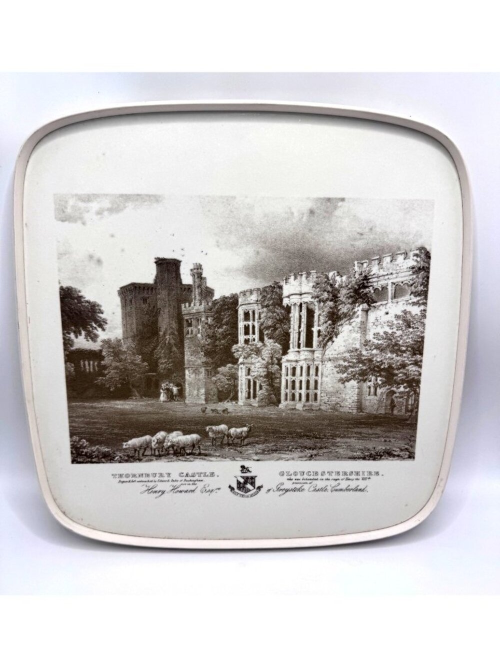 Vintage Candlelight Crafts Thornbury Castle Serving Tray Gloucestershire Scene W